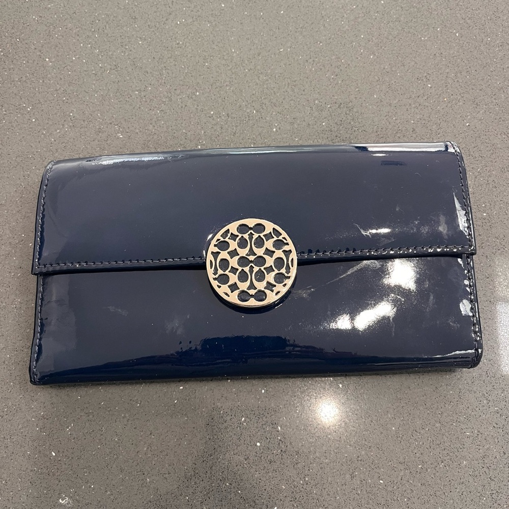 COACH Elegant Navy Blue Clutch